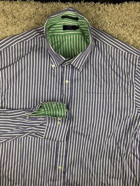 Lincs Men's Long Sleeve Size XL Purple Striped Button Up Shirt Casual Business